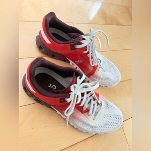 OnCloud On Red and White Running Ombré Sneakers